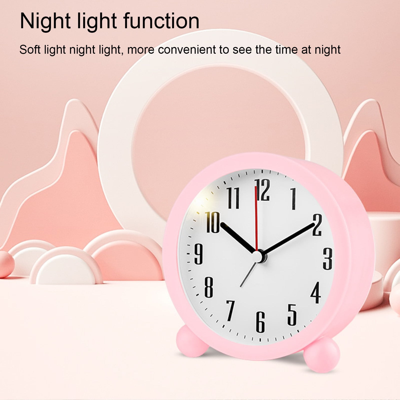 Lchentee Nightstand Clock Quiet Night Light Alarm Clock Small Round Lchentee nightstand clock quiet night light alarm clock small round