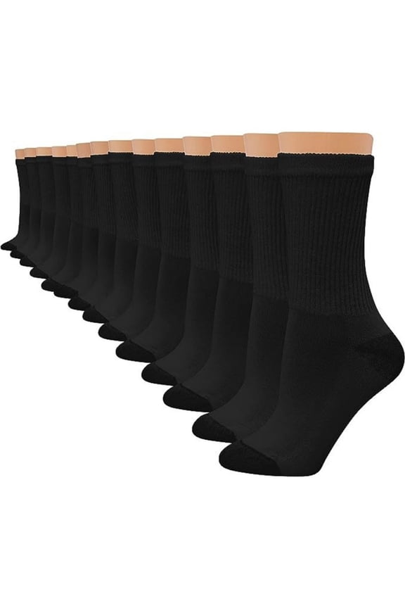 10 Pairs Womens Solid Color Socks Athletic Casual Crew Socks Comfy Stretch Mid Calf Socks
