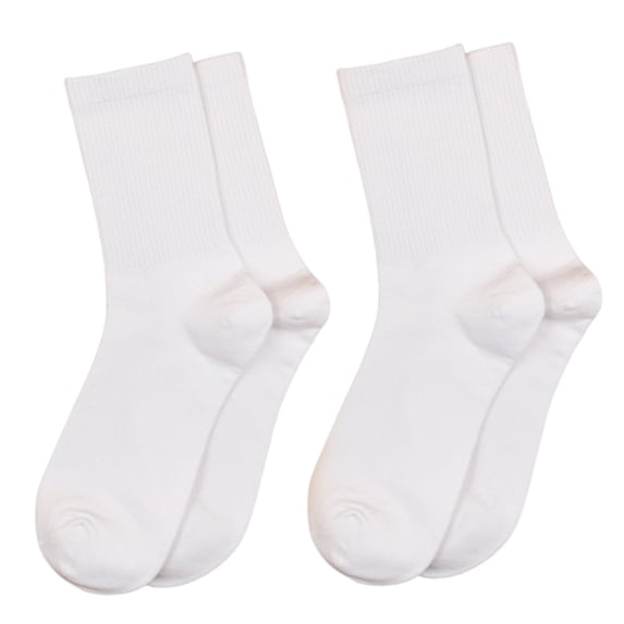 LckLvx 2 Pack Mid-Calf Socks for Women Solid Color School Uniform Sports Socks Comfy Strech Crew Socks
