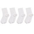 thumbnail image 1 of LckLvx 4 Pack Mid-Calf Socks for Women Solid Color School Uniform Sports Socks Comfy Strech Crew Socks, 1 of 8