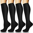 thumbnail image 1 of LckLvx 4Pairs Socks for Women Stretchy Athletic Knee High Stocking Soft Lightweight Sport Socks, 1 of 2