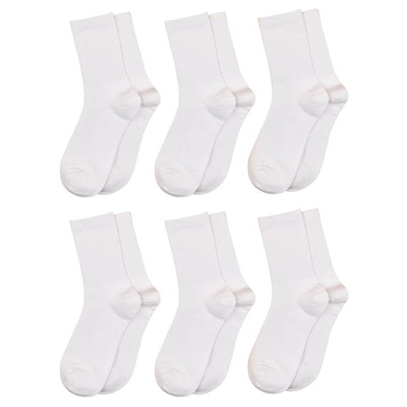 LckLvx 6 Pack Mid-Calf Socks for Women Solid Color School Uniform Sports Socks Comfy Strech Crew Socks