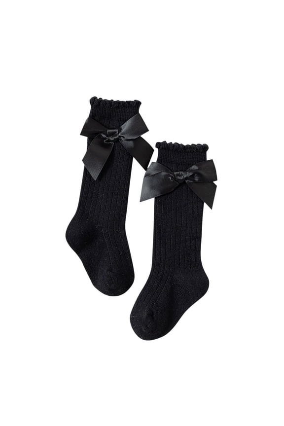 Baby Girls Knee High Socks Bow Stockings Toddlers Breathable Long Sock 0-4 Years