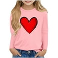 thumbnail image 1 of LckLvx Boys Girls Valentine's Day Shirts Heart Graphic Long Sleeve T-Shirts Kids Lightweight Casual Blouse, 1 of 4