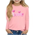 thumbnail image 1 of LckLvx Boys Girls Valentine's Day Shirts Heart Graphic Long Sleeve T-Shirts Kids Lightweight Casual Blouse, 1 of 4