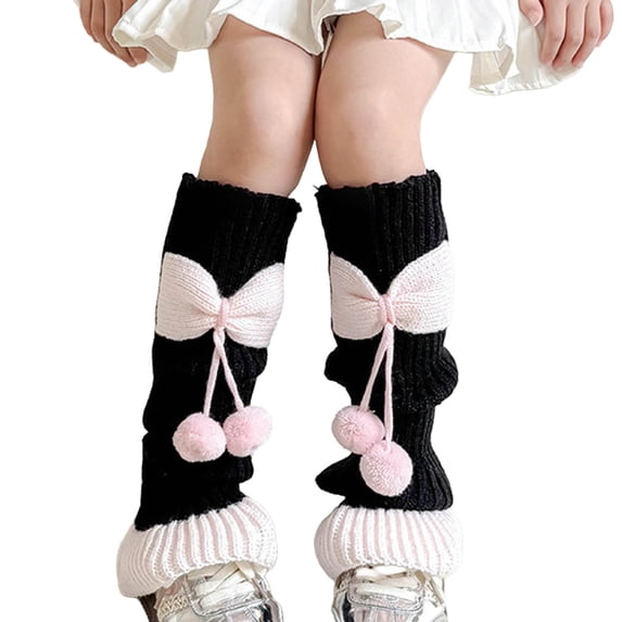 LckLvx Cute Leg Warmers for Girls Bow Knit Thigh High Leg Warmers Slouch Socks for Dress 3-15 Years