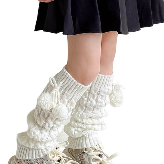 LckLvx Cute Leg Warmers for Girls Bow Knit Thigh High Leg Warmers Slouch Socks for Dress 3-15 Years