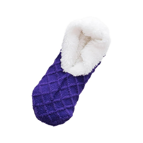 LckLvx Floor Slipper Socks for Women Indoor Non-Slip Thermal Socks Knitted Fleece Bedroom House Socks