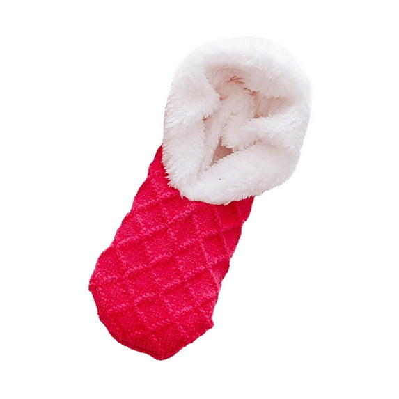 LckLvx Floor Slipper Socks for Women Indoor Non-Slip Thermal Socks Knitted Fleece Bedroom House Socks