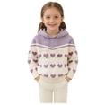 thumbnail image 1 of LckLvx Girl Boy Knit Sweater Hooded Long Sleeve Cable Pullover Trendy Cute Heart Winter Sweaters Tops, 1 of 9