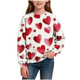 thumbnail image 1 of LckLvx Girls Boys Valentine's Day Sweatshirts Crewneck Cute Heart Print Casual Pullover Trendy Kids Long Sleeve Shirts, 1 of 8