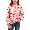 thumbnail image 1 of LckLvx Girls Boys Valentine's Day Sweatshirts Crewneck Cute Heart Print Casual Pullover Trendy Kids Long Sleeve Shirts, 1 of 8