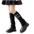 thumbnail image 1 of LckLvx Girls Leg Warmers Knit Ankle Warmers Cute Warm Long Socks Leg Warmer Schoolwear, 1 of 4