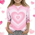thumbnail image 1 of LckLvx Girls Tie Dye T Shirts Long Sleeve Heart Graphic Valentine Tee Tops 3/4 Sleeve Crewneck Blouses, 1 of 6