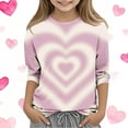 thumbnail image 1 of LckLvx Girls Tie Dye T Shirts Long Sleeve Heart Graphic Valentine Tee Tops 3/4 Sleeve Crewneck Blouses, 1 of 6
