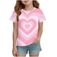 thumbnail image 1 of LckLvx Kids Short Sleeves T-Shirt Tie Dye Heart Graphic Valentine Tee Tops Casual Crewneck Shirts, 1 of 6