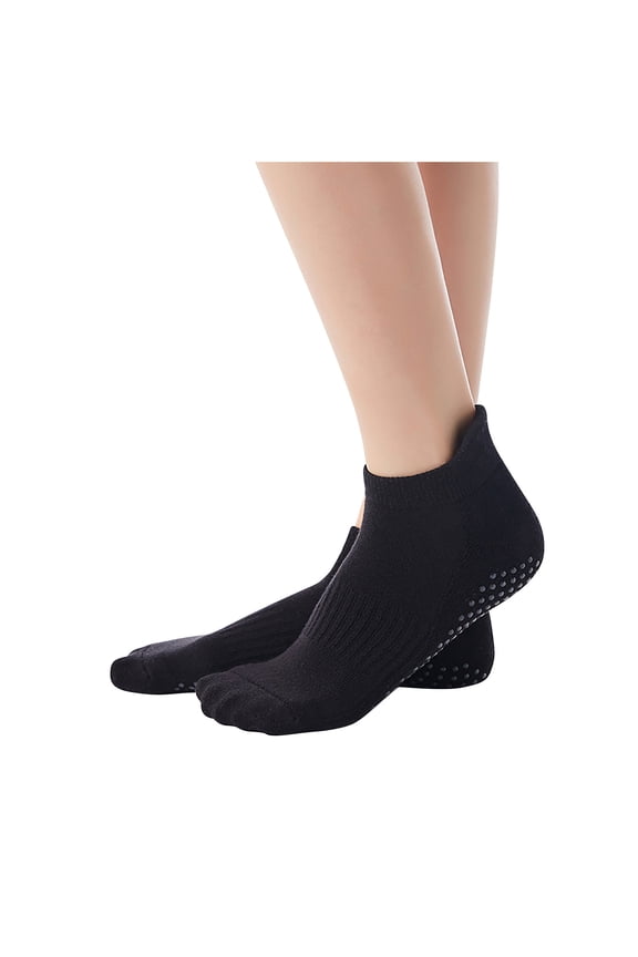 Non-Slip Socks for Women with Grip Cotton Breathable Stretch Yoga Athletic Ankle Socks