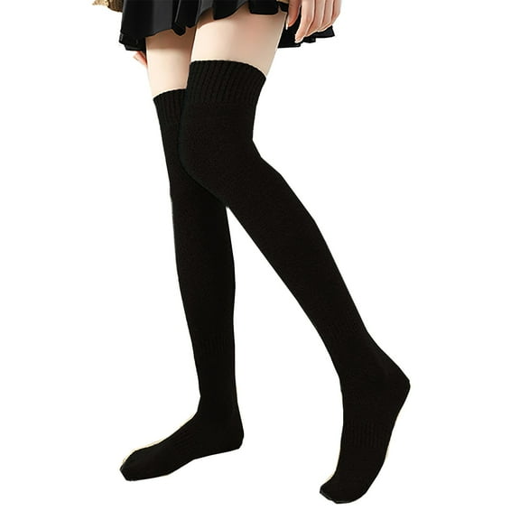 LckLvx Over Knee Socks for Women Winter Fleece Warm Knee High Boot Stockings Plush Thermal Long Thigh High Socks