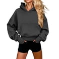 thumbnail image 1 of LckLvx Oversized Hoodie for Women Long Sleeve Drop Sholder Athletic Running Sweatshirt with Pockets, 1 of 5