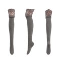 thumbnail image 1 of LckLvx Thigh High Socks for Women Solid Color Lace Trim Over the Knee Socks Ribbed Knit Long Stocking, 1 of 3