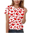thumbnail image 1 of LckLvx Valentine Shirts for Girls Trendy Cute Tie Dye Short Sleeve T-Shirts Heart Print Casual Round Neck Blouse Tops, 1 of 5