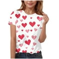 thumbnail image 1 of LckLvx Valentine Shirts for Girls Trendy Cute Tie Dye Short Sleeve T-Shirts Heart Print Casual Round Neck Blouse Tops, 1 of 5
