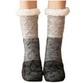 thumbnail image 1 of LckLvx Women Winter Thick Fuzzy Slipper Socks with Grippers Non-Slip Soft Fleece Warm Socks Christmas Gifts, 1 of 7