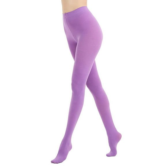 LckLvx Women's 80D Opaque Tights High Waist Solid Color Fleece Footed Pantyhose Casual Stretch Yoga Sports Legging