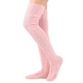 thumbnail image 1 of LckLvx Women's Cable Knit Over The Knee Socks Warm Thick Tall Thigh High Stockings Long Winter Leg Warmers, 1 of 5