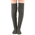 thumbnail image 1 of LckLvx Women's Cable Knit Over The Knee Socks Warm Thick Tall Thigh High Stockings Long Winter Leg Warmers, 1 of 5