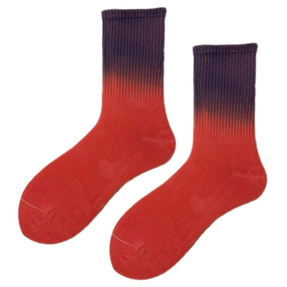 LckLvx Women's Colorful Tie-dye Socks Trendy Knit Crew Sock Casual Walking Mid Tube Socks