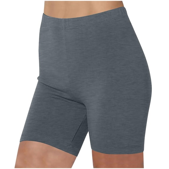 LckLvx Women's Cotton Shorts Plus Size Solid Color Fitted Stretch Yoga Pants Comfy Summer Workout Shorts