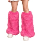 Wram Colar LckLvx Women’s Fuzzy Leg Warmers Solid Color Fleece Warm Leg Covers ...