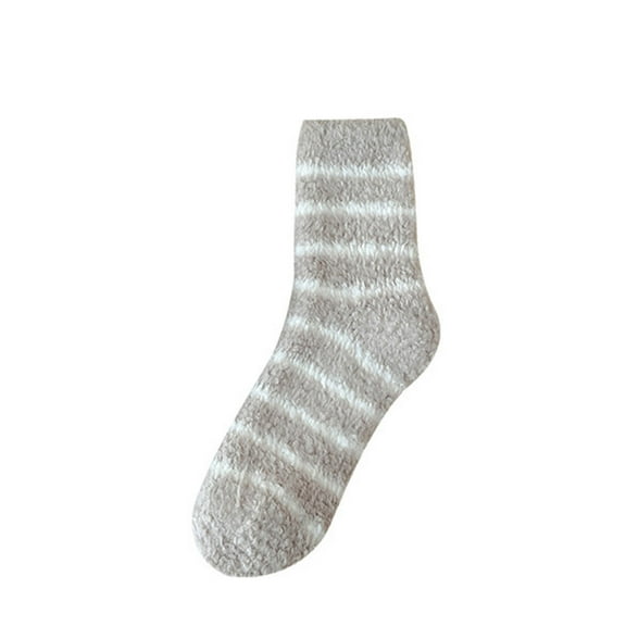 LckLvx Women's Fuzzy Winter Socks Stripe Warm Fleece Tube Socks Soft Comfy Home Sleeping Socks