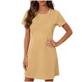 thumbnail image 1 of LckLvx Women's Nightgowns Casual Soft Short Sleeve Sleep Shirt Pullover Basic Nightshirt Sleepwear, 1 of 6