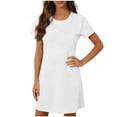 thumbnail image 1 of LckLvx Women's Nightgowns Casual Soft Short Sleeve Sleep Shirt Pullover Basic Nightshirt Sleepwear, 1 of 6