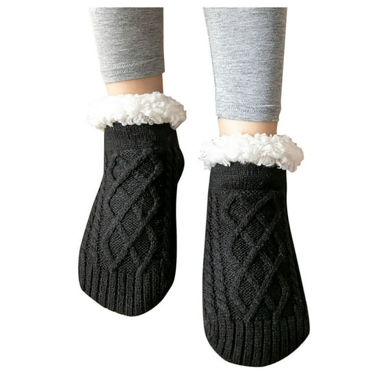 LckLvx Women's Slipper Socks Winter Thick Warm Home Socks with Grips Fleece Indoor Non-Slip Thermal Socks
