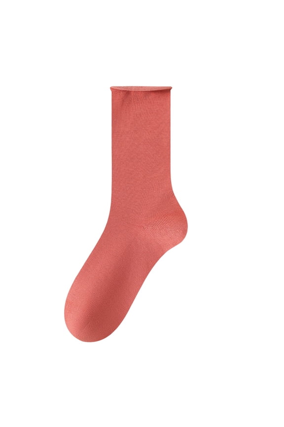 Women's Solid Color Mid Calf Socks Colorful Soft Stretchy Crew Socks School Dress Uniform Socks
