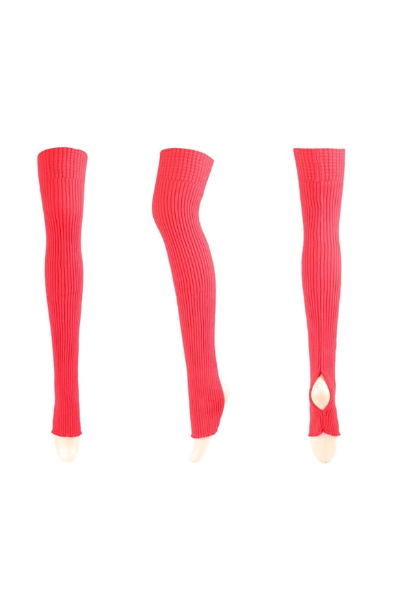 Women's Thigh High Socks Ribbed Knit Non-Slip Over Knee Footless Stockings Warm Dance Yoga Long Socks