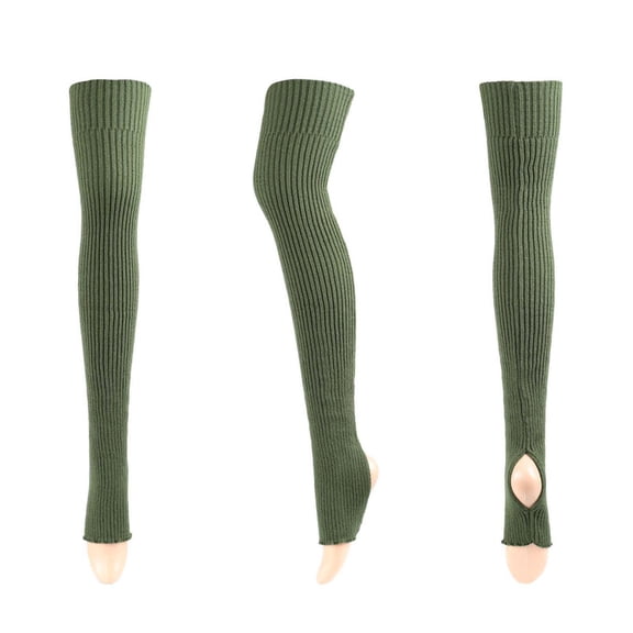 LckLvx Women's Thigh High Socks Ribbed Knit Non-Slip Over Knee Footless Stockings Warm Dance Yoga Long Socks