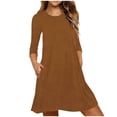 thumbnail image 1 of LckLvx Womens Casual Home Dress with Pockets 3/4 Sleeve Nightgowns for Spring Summer Sleepwear, 1 of 7