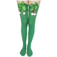thumbnail image 1 of LckLvx Womens Christmas Knee-High Socks Striped Bowknot Knee Length Long Socks Comfy Stretch Thigh High Stockings, 1 of 3