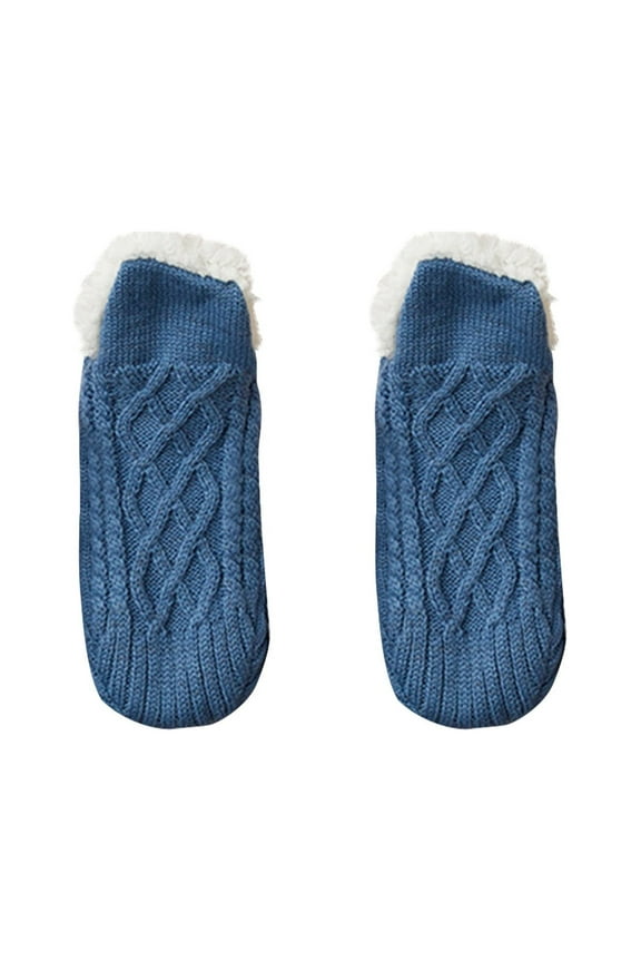 Womens Indoor Non-slip Thermal Socks Fleece Lined Thermal Slippers Socks Winter Warm Indoor Floor Socks
