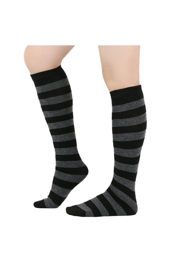 Womens Thigh High Socks Striped High Knee Socks Casual Stretchy Comfy Party Tube Socks