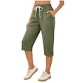 thumbnail image 1 of Lcklvx Women's Workout Capris Shorts Summer Drawstring Waist Athletic Running Pants with Pockets, 1 of 6