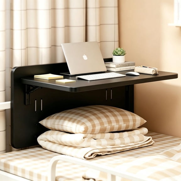 Lcndkf Dorm Bunk Bed Side Study Desk Foldable Heavy Duty 1 Pack Bedroom Bedside Work Station