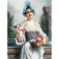 thumbnail image 1 of Lcomerre The Flower Seller Girl Fountain Painting Extra Large Art Print Wall Mural Poster Premium XL, 1 of 3