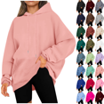 thumbnail image 1 of Lcvrioyc Oversized Hoodies for Women Casual Long Sleeve Drawstring Hooded Plus Size Sweatshirts Loose Pullover Tops with Pocket(Pink-aa1,Medium), 1 of 9