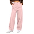 thumbnail image 1 of Lcvrioyc Wide Leg Pants for Women High Waisted Loose Pants Business Work Trousers with Pockets Fall Outfits(Pink,Medium), 1 of 7