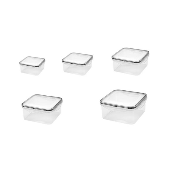 Lcxifdre 5-Piece Airtight Food Storage Containers Set, Reusable Bpa Free Plastic Food Fresh Box, Leakproof Meal Prep Container with Snap Lock Lid, for Kitchen Fridge